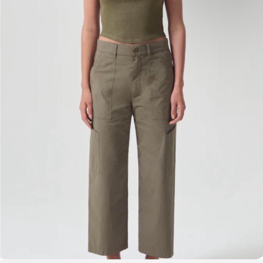 Agolde Khaki Wide Leg Pants